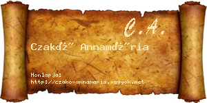 Czakó Annamária névjegykártya